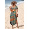 image:imageWIHOLL Womens Summer Short Sleeve Dresses Maxi Dress Vacation Beach Sundresses 2026 with PocketsFloral Coconut Leaves