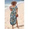 image:imageWIHOLL Womens Summer Short Sleeve Dresses Maxi Dress Vacation Beach Sundresses 2026 with PocketsFloral Frond