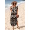 image:imageWIHOLL Womens Summer Short Sleeve Dresses Maxi Dress Vacation Beach Sundresses 2026 with PocketsFloral Leopard