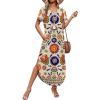 image:imageWIHOLL Womens Summer Short Sleeve Dresses Maxi Dress Vacation Beach Sundresses 2026 with PocketsFloral Orange Sun