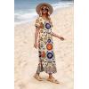 image:imageWIHOLL Womens Summer Short Sleeve Dresses Maxi Dress Vacation Beach Sundresses 2026 with PocketsFloral Orange Sun