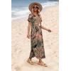 image:imageWIHOLL Womens Summer Short Sleeve Dresses Maxi Dress Vacation Beach Sundresses 2026 with PocketsFloral Pink Frond