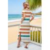 image:imageWIHOLL Womens Summer Short Sleeve Dresses Maxi Dress Vacation Beach Sundresses 2026 with PocketsFloral Striped