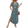 image:imageWIHOLL Womens Summer Short Sleeve Dresses Maxi Dress Vacation Beach Sundresses 2026 with PocketsFloral Viola