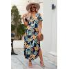 image:imageWIHOLL Womens Summer Short Sleeve Dresses Maxi Dress Vacation Beach Sundresses 2026 with PocketsFloral Yellow Flower