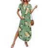 image:imageWIHOLL Womens Summer Short Sleeve Dresses Maxi Dress Vacation Beach Sundresses 2026 with PocketsFloral Yellow Rose