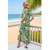 image:imageWIHOLL Womens Summer Short Sleeve Dresses Maxi Dress Vacation Beach Sundresses 2026 with PocketsFloral Yellow Rose
