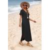 image:imageWIHOLL Womens Summer Short Sleeve Dresses Maxi Dress Vacation Beach Sundresses 2026 with PocketsPlain Black