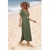 image:imageWIHOLL Womens Summer Short Sleeve Dresses Maxi Dress Vacation Beach Sundresses 2026 with PocketsPlain Green
