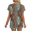 image:imageWIHOLL Womens Summer Tops 2026 Cap Short Sleeve Shirts V Neck Tshirts Spring Blouses Beach Vacation ClothesPrint 01
