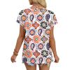 image:imageWIHOLL Womens Summer Tops 2026 Cap Short Sleeve Shirts V Neck Tshirts Spring Blouses Beach Vacation ClothesPrint 02