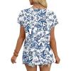 image:imageWIHOLL Womens Summer Tops 2026 Cap Short Sleeve Shirts V Neck Tshirts Spring Blouses Beach Vacation ClothesPrint 03