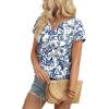 image:imageWIHOLL Womens Summer Tops 2026 Cap Short Sleeve Shirts V Neck Tshirts Spring Blouses Beach Vacation ClothesPrint 03