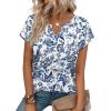 image:imageWIHOLL Womens Summer Tops 2026 Cap Short Sleeve Shirts V Neck Tshirts Spring Blouses Beach Vacation ClothesPrint 03