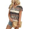 image:imageWIHOLL Womens Summer Tops 2026 Cap Short Sleeve Shirts V Neck Tshirts Spring Blouses Beach Vacation ClothesPrint 04