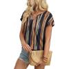 image:imageWIHOLL Womens Summer Tops 2026 Cap Short Sleeve Shirts V Neck Tshirts Spring Blouses Beach Vacation ClothesPrint 05