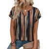 image:imageWIHOLL Womens Summer Tops 2026 Cap Short Sleeve Shirts V Neck Tshirts Spring Blouses Beach Vacation ClothesPrint 05