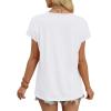image:imageWIHOLL Womens Summer Tops 2026 Cap Short Sleeve Shirts V Neck Tshirts Spring Blouses Beach Vacation ClothesSolid White
