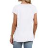 image:imageWIHOLL Womens Summer Tops Cap Short Sleeve Shirts Button Down Blouses U Neck T Shirts Fashion ClothingAll White