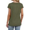 image:imageWIHOLL Womens Summer Tops Cap Short Sleeve Shirts Button Down Blouses U Neck T Shirts Fashion ClothingArmy Green