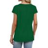 image:imageWIHOLL Womens Summer Tops Cap Short Sleeve Shirts Button Down Blouses U Neck T Shirts Fashion ClothingGreen