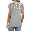 image:imageWIHOLL Womens Summer Tops Cap Short Sleeve Shirts Button Down Blouses U Neck T Shirts Fashion ClothingLeaf Print