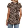 image:imageWIHOLL Womens Summer Tops Cap Short Sleeve Shirts Button Down Blouses U Neck T Shirts Fashion ClothingLeopard