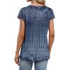 image:imageWIHOLL Womens Summer Tops Cap Short Sleeve Shirts Button Down Blouses U Neck T Shirts Fashion ClothingNavy Boho