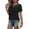 image:imageWIHOLL Womens Tops Short Sleeve Lace Shirts Summer Spring Tops Boho Trendy Beach Vacation Clothes Loose FitBlack