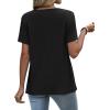 image:imageWIHOLL Womens Tops Short Sleeve Lace Shirts Summer Spring Tops Boho Trendy Beach Vacation Clothes Loose FitBlack