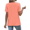 image:imageWIHOLL Womens Tops Short Sleeve Lace Shirts Summer Spring Tops Boho Trendy Beach Vacation Clothes Loose FitCoral