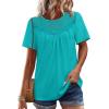 image:imageWIHOLL Womens Tops Short Sleeve Lace Shirts Summer Spring Tops Boho Trendy Beach Vacation Clothes Loose FitFresh Green