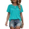 image:imageWIHOLL Womens Tops Short Sleeve Lace Shirts Summer Spring Tops Boho Trendy Beach Vacation Clothes Loose FitFresh Green