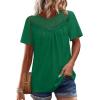 image:imageWIHOLL Womens Tops Short Sleeve Lace Shirts Summer Spring Tops Boho Trendy Beach Vacation Clothes Loose FitGreen