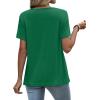 image:imageWIHOLL Womens Tops Short Sleeve Lace Shirts Summer Spring Tops Boho Trendy Beach Vacation Clothes Loose FitGreen