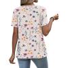 image:imageWIHOLL Womens Tops Short Sleeve Lace Shirts Summer Spring Tops Boho Trendy Beach Vacation Clothes Loose FitPattern Apricot