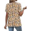 image:imageWIHOLL Womens Tops Short Sleeve Lace Shirts Summer Spring Tops Boho Trendy Beach Vacation Clothes Loose FitPattern Brown