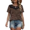 image:imageWIHOLL Womens Tops Short Sleeve Lace Shirts Summer Spring Tops Boho Trendy Beach Vacation Clothes Loose FitPattern Floral Multi
