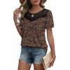 image:imageWIHOLL Womens Tops Short Sleeve Lace Shirts Summer Spring Tops Boho Trendy Beach Vacation Clothes Loose FitPattern Floral Multi