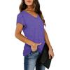 image:imageWIHOLL Womens Tops V Neck Summer Petal Sleeve Casual TshirtsVioletsplendor