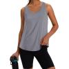 image:imageWIHOLL Womens Workout Tank Tops Sleeveless Athletic Racerback for Gym Yoga Running  Summer Fitness Tops Scoop Neck SXXLGrey