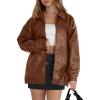 image:imageWIHOLL Womens Leather Jackets Faux Suede Oversized Fall Motorcycle Coats Fashion Winter Outfits Clothes Y2k TopsCaramel