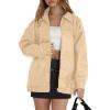 image:imageWIHOLL Womens Leather Jackets Faux Suede Oversized Fall Motorcycle Coats Fashion Winter Outfits Clothes Y2k TopsKhaki