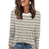 image:imageWIHOLL Womens Striped Long Sleeve Shirts Spring Outfits 2026 Color Block Tops Fashion Clothing Ribbed Crewneck Tee BlousesFapricot Black