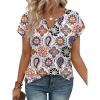 image:imageWIHOLL Womens Summer Tops 2026 Cap Short Sleeve Shirts V Neck Tshirts Spring Blouses Beach Vacation ClothesPrint 02