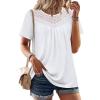 image:imageWIHOLL Womens Tops Short Sleeve Lace Shirts Summer Spring Tops Boho Trendy Beach Vacation Clothes Loose FitClassic White