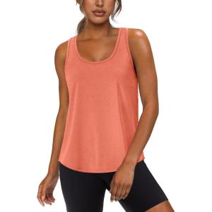 image:imageWIHOLL Womens Workout Tank Tops Sleeveless Athletic Racerback for Gym Yoga Running  Summer Fitness Tops Scoop Neck SXXLOrange