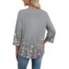 image:imageWIHOLL 34 Length Sleeve Womens Tops Boho V Neck Lace Shirt Trendy Blouses Dressy Casual Vacation Clothes S3XL05  Floral Grey