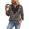 image:imageWIHOLL 34 Length Sleeve Womens Tops Boho V Neck Lace Shirt Trendy Blouses Dressy Casual Vacation Clothes S3XL05  Leopard Print