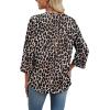 image:imageWIHOLL 34 Length Sleeve Womens Tops Boho V Neck Lace Shirt Trendy Blouses Dressy Casual Vacation Clothes S3XL05  Leopard Print
